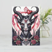 Baphomet gotische Valentijnsdag liefde Feestdagenkaart (Staand voorkant)