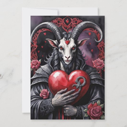 Baphomet Gotische Valentijnsdag Liefde Feestdagenkaart (Voorkant)