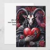 Baphomet Gotische Valentijnsdag Liefde Feestdagenkaart (Voorkant / Achterkant)