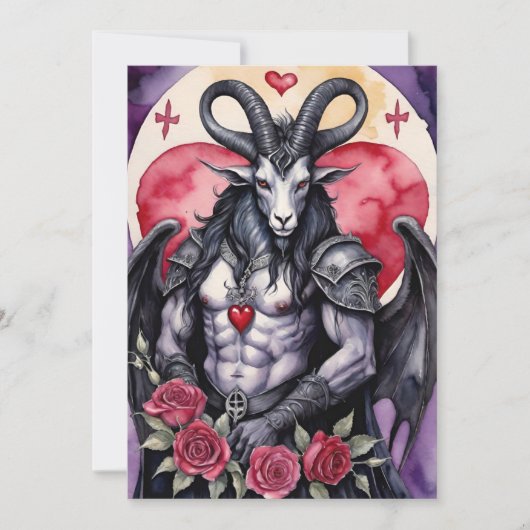 Baphomet Gotische Valentijnsdag Liefde Feestdagenkaart (Voorkant)