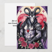 Baphomet Gotische Valentijnsdag Liefde Feestdagenkaart (Voorkant / Achterkant)