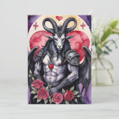 Baphomet Gotische Valentijnsdag Liefde Feestdagenkaart (Staand voorkant)