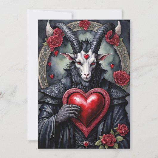 Baphomet gotische Valentijnsdag liefde Feestdagenkaart (Voorkant)