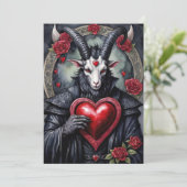 Baphomet gotische Valentijnsdag liefde Feestdagenkaart (Staand voorkant)