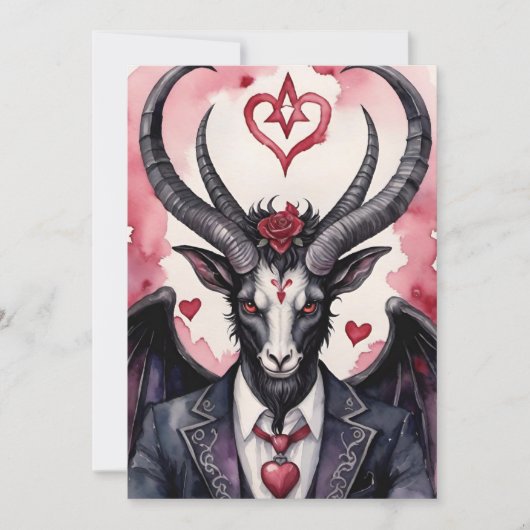 Baphomet gotische Valentijnsdag liefde Feestdagenkaart (Voorkant)