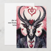 Baphomet gotische Valentijnsdag liefde Feestdagenkaart (Voorkant / Achterkant)