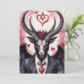 Baphomet gotische Valentijnsdag liefde Feestdagenkaart (Staand voorkant)