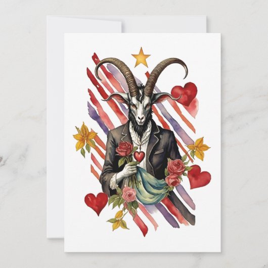 Baphomet gotische Valentijnsdag liefde Feestdagenkaart (Voorkant)