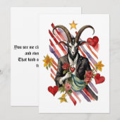 Baphomet gotische Valentijnsdag liefde Feestdagenkaart (Voorkant / Achterkant)