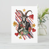 Baphomet gotische Valentijnsdag liefde Feestdagenkaart (Staand voorkant)