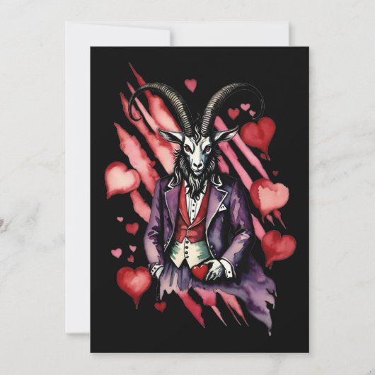 Baphomet gotische Valentijnsdag liefde Feestdagenkaart (Voorkant)