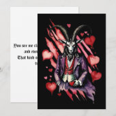 Baphomet gotische Valentijnsdag liefde Feestdagenkaart (Voorkant / Achterkant)