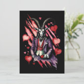 Baphomet gotische Valentijnsdag liefde Feestdagenkaart (Staand voorkant)