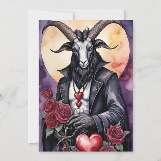 Baphomet Gotische Valentijnsdag Liefde Feestdagenkaart (Voorkant)