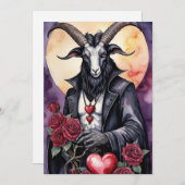 Baphomet Gotische Valentijnsdag Liefde Feestdagenkaart (Voorkant / Achterkant)