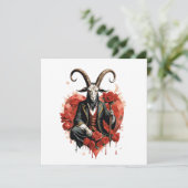 Baphomet gotische Valentijnsdag liefde Feestdagenkaart (Staand voorkant)