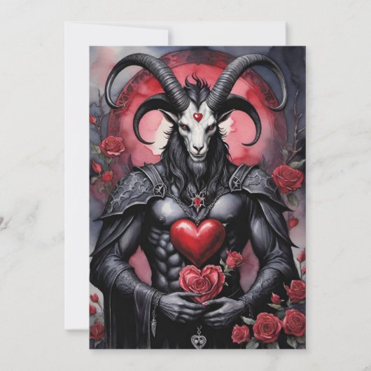 Baphomet gotische Valentijnsdag liefde Feestdagenkaart (Voorkant)