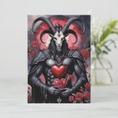 Baphomet gotische Valentijnsdag liefde Feestdagenkaart (Staand voorkant)