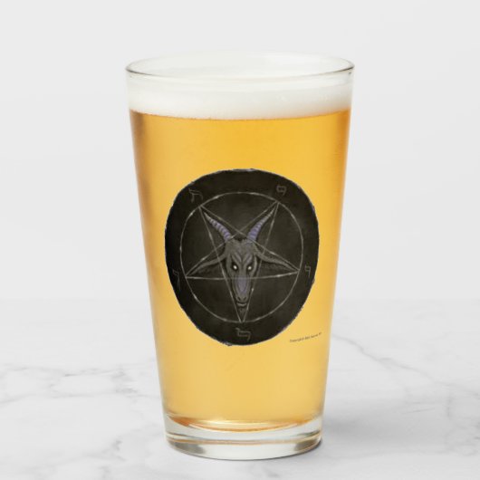 Baphomet (grijze steen) glas (Voorkant gevuld)