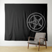 Baphomet HUGE Ritual Chamber Tapestry 88"x104" Wandkleed (In Situ (horizontaal))