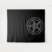 Baphomet HUGE Ritual Chamber Tapestry 88"x104" Wandkleed (Voorkant (horizontaal))