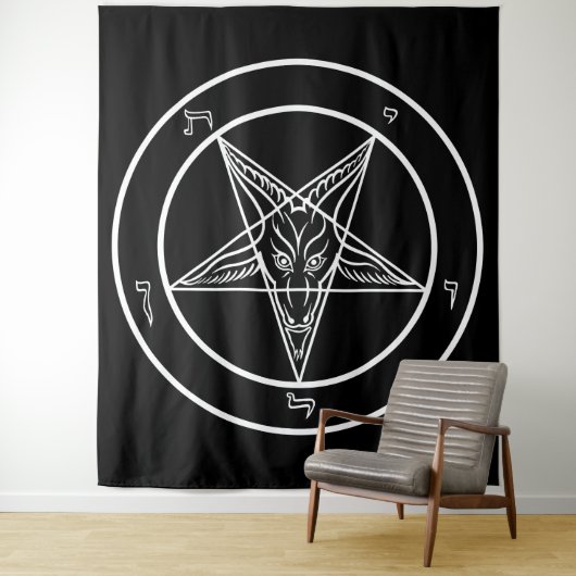 Baphomet HUGE Tapestry 88 x 104 inch Wandkleed (In situ)