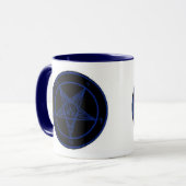 Baphomet in blauw mok (Voorkant links)