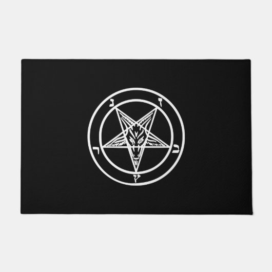 Baphomet Inverted Pentagram Goat Satanic Logo Deurmat (Voorkant)