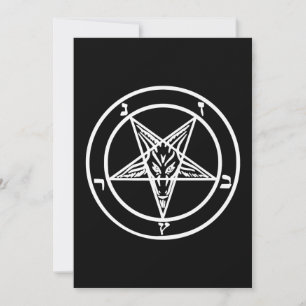 Baphomet Inverted Pentagram Goat Satanic Logo Feestdagenkaart