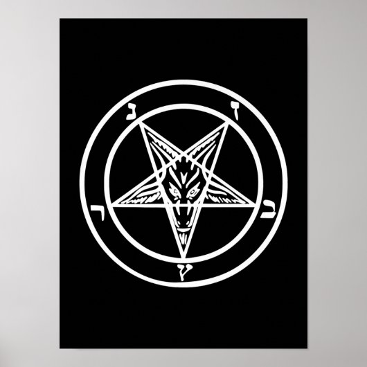 Baphomet Inverted Pentagram Goat Satanic Logo Poster (Voorkant)