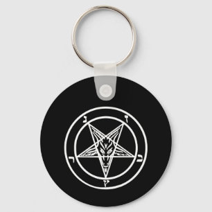 Baphomet Inverted Pentagram Goat Satanic Logo Sleutelhanger