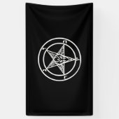 Baphomet Inverted Pentagram Goat Satanic Logo Spandoek (Verticaal)