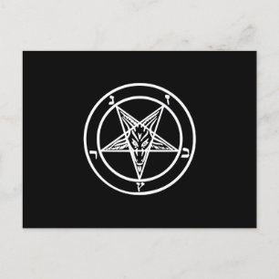Baphomet Inverted Pentagram Goat Satanic Logo Uitnodiging Briefkaart