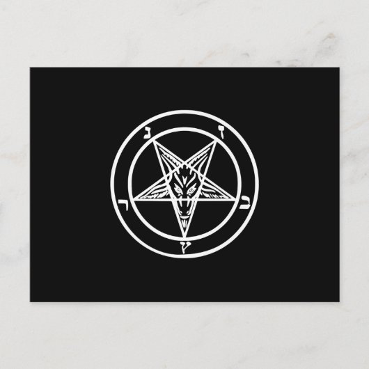 Baphomet Inverted Pentagram Goat Satanic Logo Uitnodiging Briefkaart (Voorkant)
