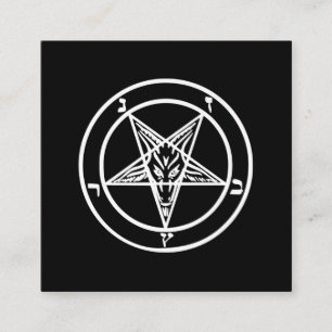 Baphomet Inverted Pentagram Goat Satanic Logo Vierkante Visitekaartje