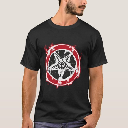 Baphomet Inverted Pentagram T-shirt (Voorkant)