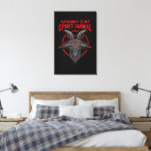 Baphomet is mijn gedistilleerde diertje bij satani canvas afdruk (Insitu (Slaapkamer))