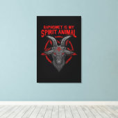 Baphomet is mijn gedistilleerde diertje bij satani canvas afdruk (Insitu (Houten vloer))