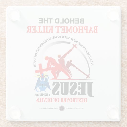 Baphomet-Killer Glazen Onderzetter (Achterkant)