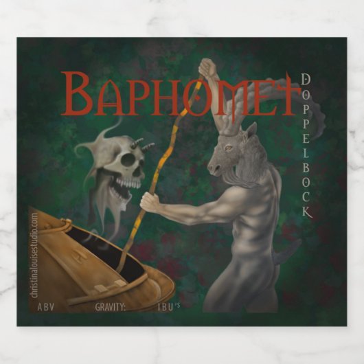 Baphomet (naam en stijl) bier etiket (Enkel label)