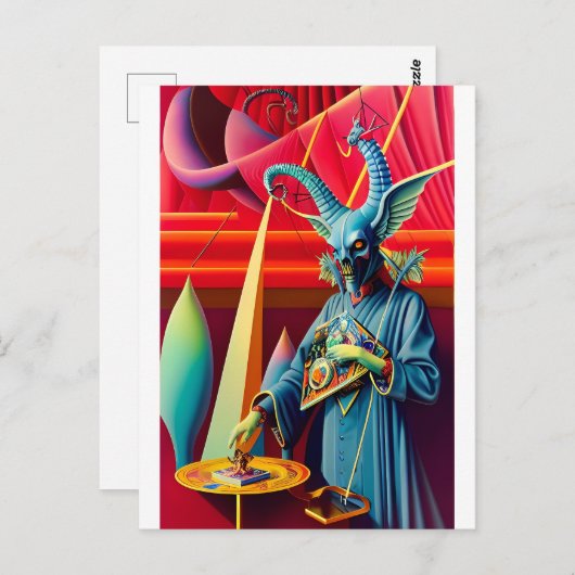 Baphomet neemt het aas fantasie briefkaart (Voorkant / Achterkant)