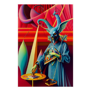 Baphomet Neemt het Aas Fantasie Perfect Poster