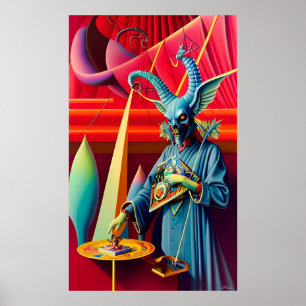 Baphomet neemt het aas fantasie poster