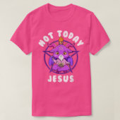 Baphomet not Today Jesus Esoteric Cute Satanic Goa T-shirt (Design voorkant)