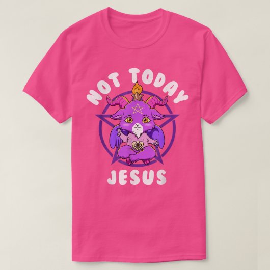 Baphomet not Today Jesus Esoteric Cute Satanic Goa T-shirt (Design voorkant)
