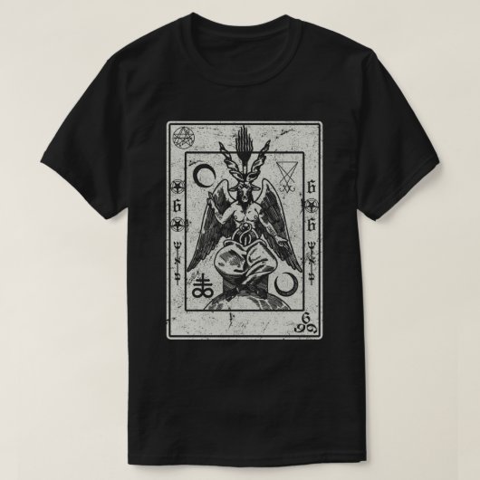 Baphomet Occult Satan Goat Head Devil Tarot Card D T-shirt (Design voorkant)
