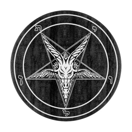 Baphomet Old Glass Cutting Board 12 inch Snijplank (Voorkant)