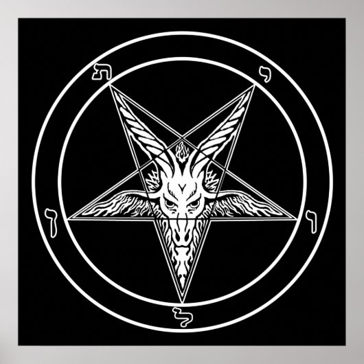 Baphomet Old Style-Poster - vierkant met 2,00 m Poster (Voorkant)