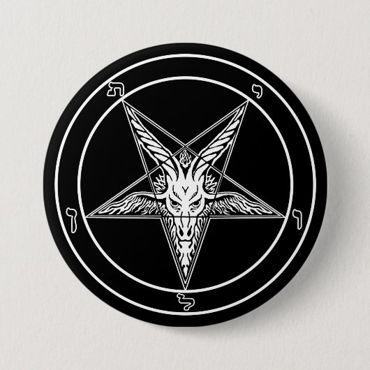 Baphomet Old Style-toets - Big 3-inch Ronde Button 7,6 Cm (Voorkant)