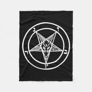 Baphomet omgekeerd Pentagram Goat Satanic Logo Fleece Deken
